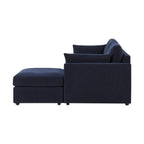 Dusklia - Miami Right Hand Chaise Sofa - Chenille Navy