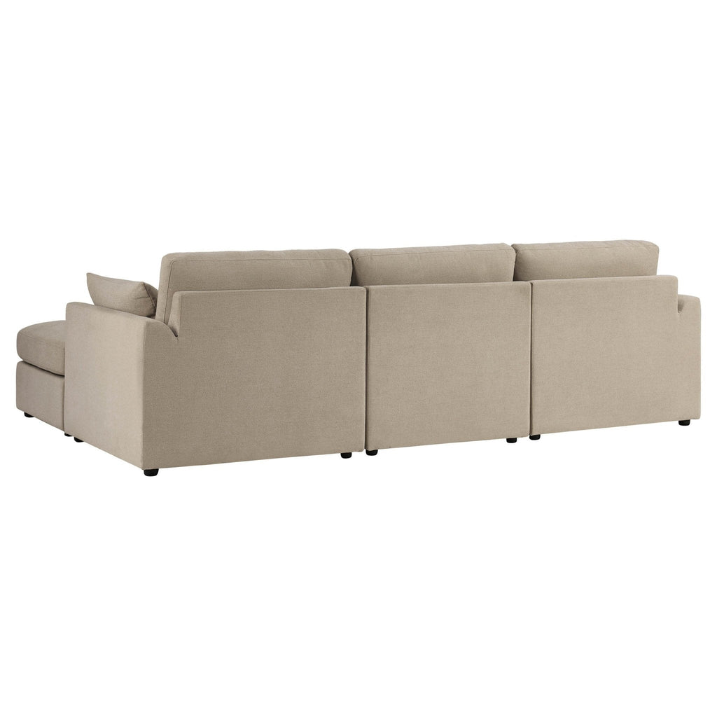 Dusklia - Miami Right Hand Chaise Sofa - Chenille Oatmeal