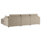 Dusklia - Miami Right Hand Chaise Sofa - Chenille Oatmeal
