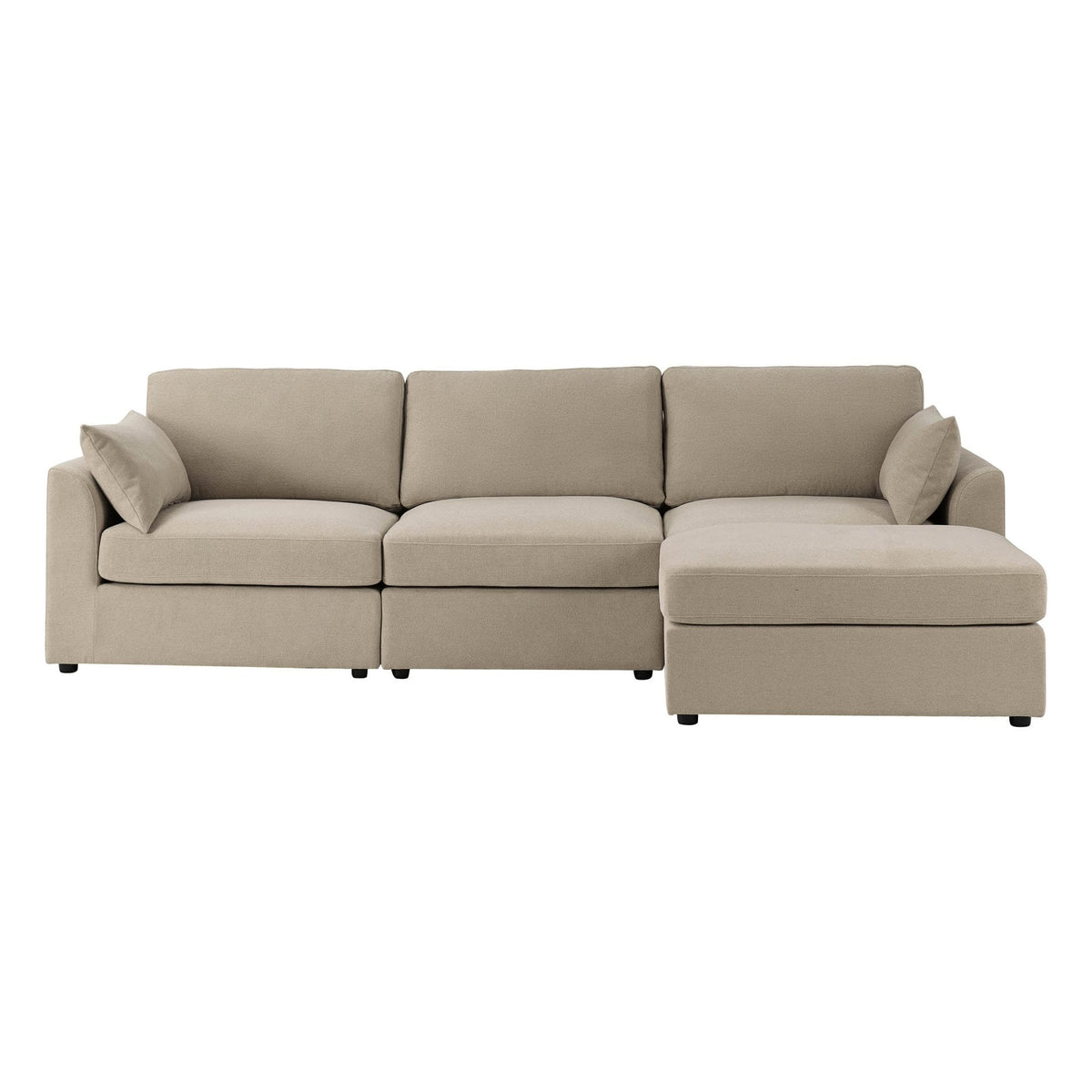 Dusklia - Miami Right Hand Chaise Sofa - Chenille Oatmeal