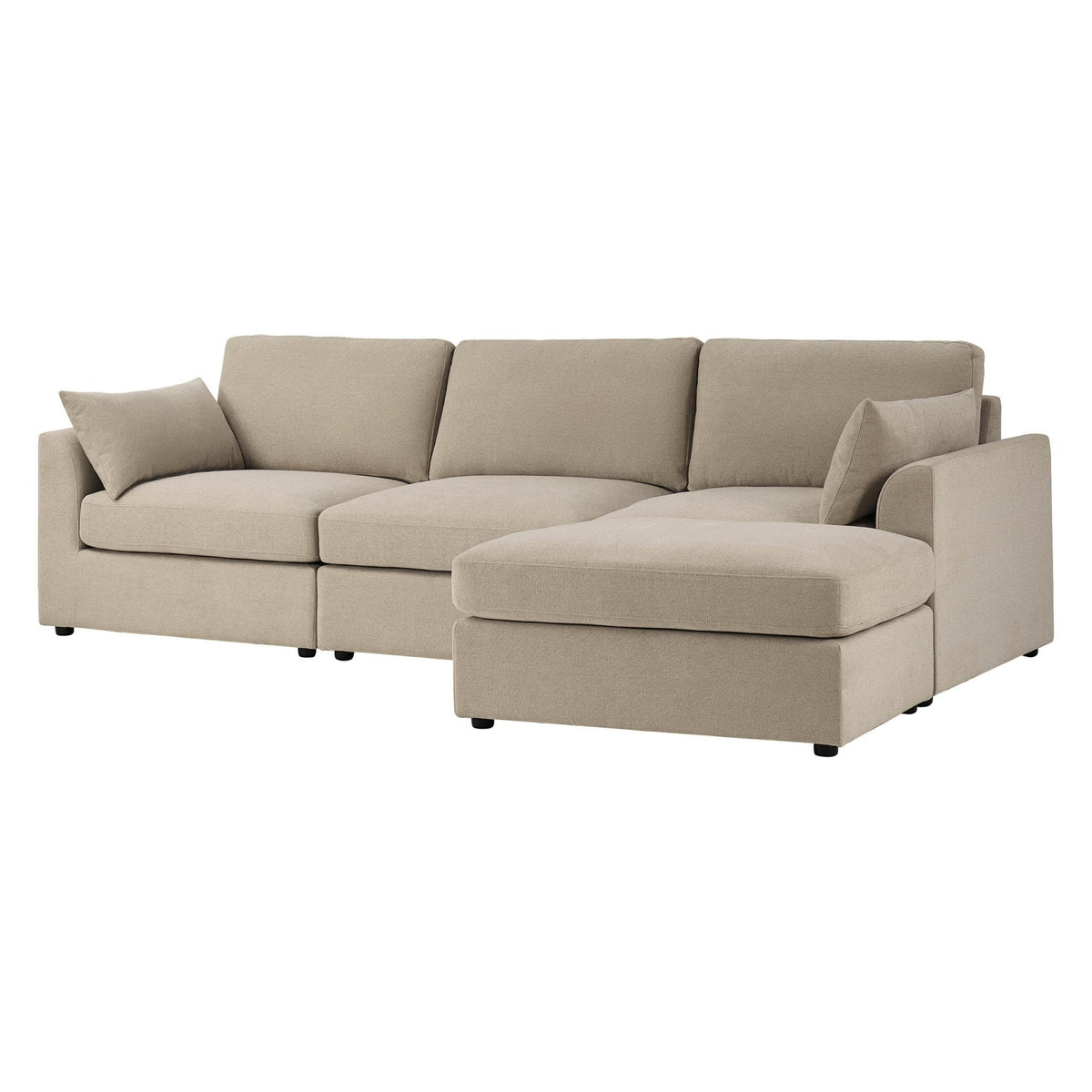 Dusklia - Miami Right Hand Chaise Sofa - Chenille Oatmeal