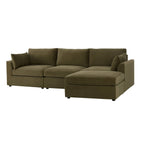 Dusklia - Miami Right Hand Chaise Sofa - Chenille Olive