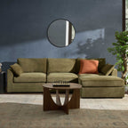 Dusklia - Miami Right Hand Chaise Sofa - Chenille Olive