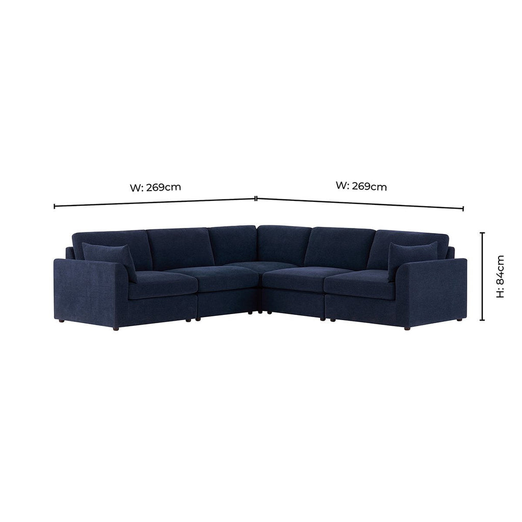 Dusklia - Miami Right Hand Corner Sofa - Chenille Navy