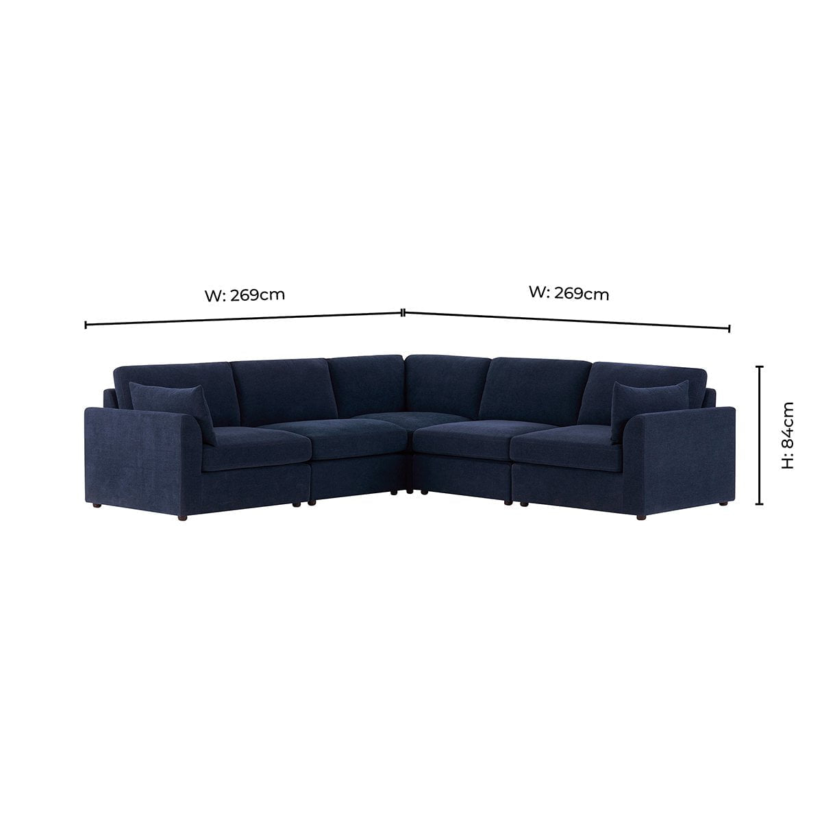 Dusklia - Miami Right Hand Corner Sofa - Chenille Navy