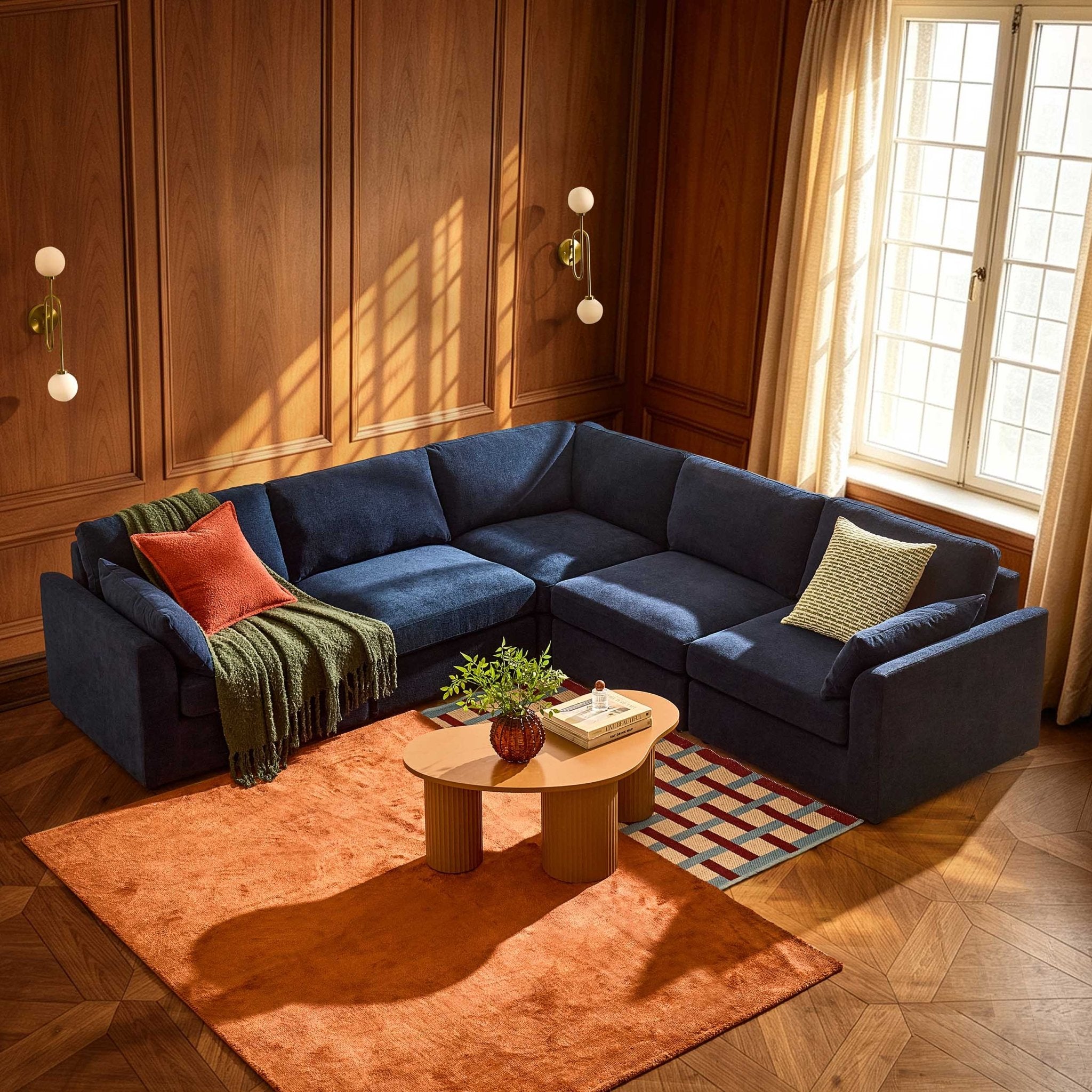 Dusklia - Miami Right Hand Corner Sofa - Chenille Navy