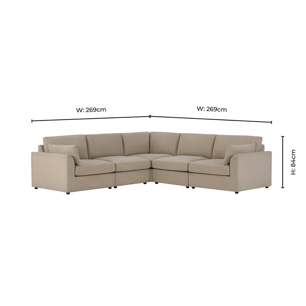Dusklia - Miami Right Hand Corner Sofa - Chenille Oatmeal