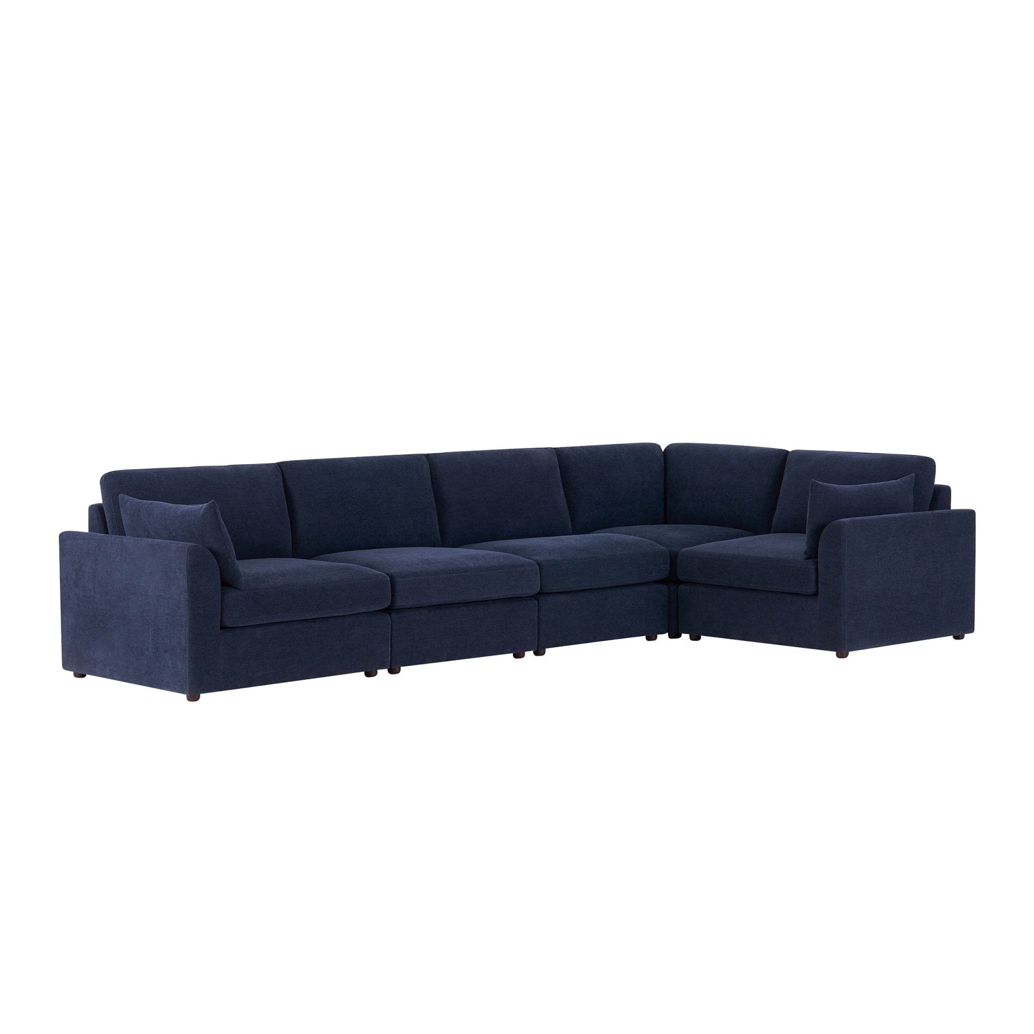 Dusklia - Miami Right Hand Large L-Shape Sofa  - Chenille Navy