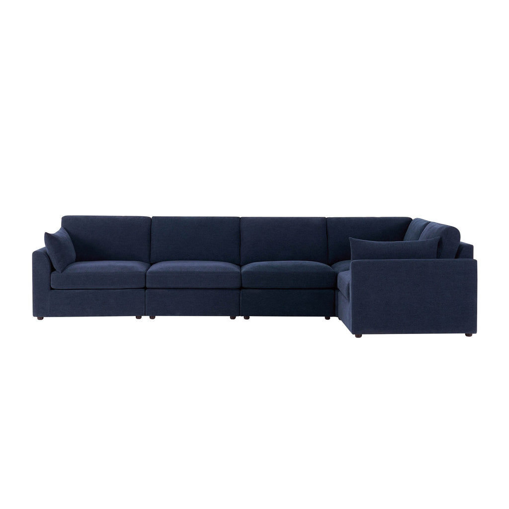 Dusklia - Miami Right Hand Large L-Shape Sofa  - Chenille Navy