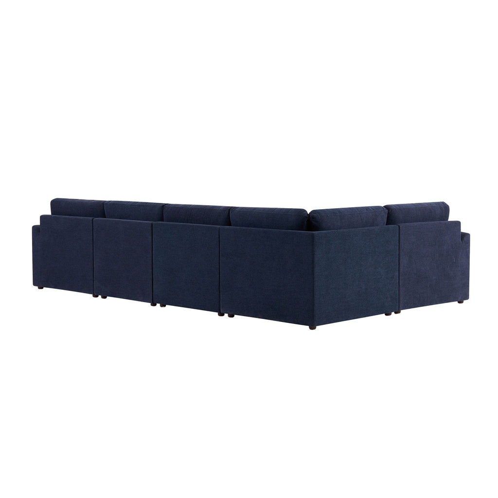 Dusklia - Miami Right Hand Large L-Shape Sofa  - Chenille Navy