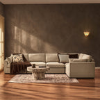 Dusklia - Miami Right Hand Large L-Shape Sofa - Chenille Oatmeal