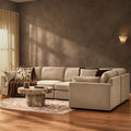 Dusklia - Miami Right Hand Large L-Shape Sofa - Chenille Oatmeal