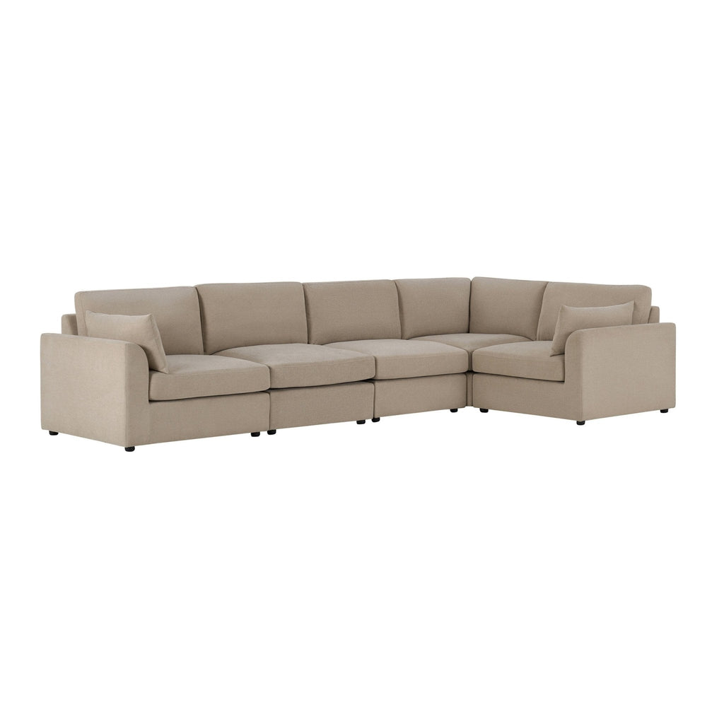 Dusklia - Miami Right Hand Large L-Shape Sofa - Chenille Oatmeal