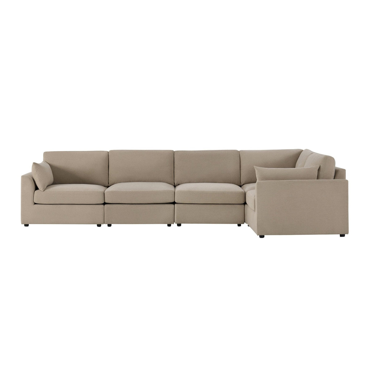 Dusklia - Miami Right Hand Large L-Shape Sofa - Chenille Oatmeal