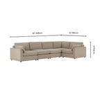 Dusklia - Miami Right Hand Large L-Shape Sofa - Chenille Oatmeal