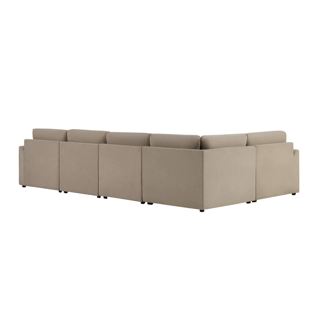 Dusklia - Miami Right Hand Large L-Shape Sofa - Chenille Oatmeal