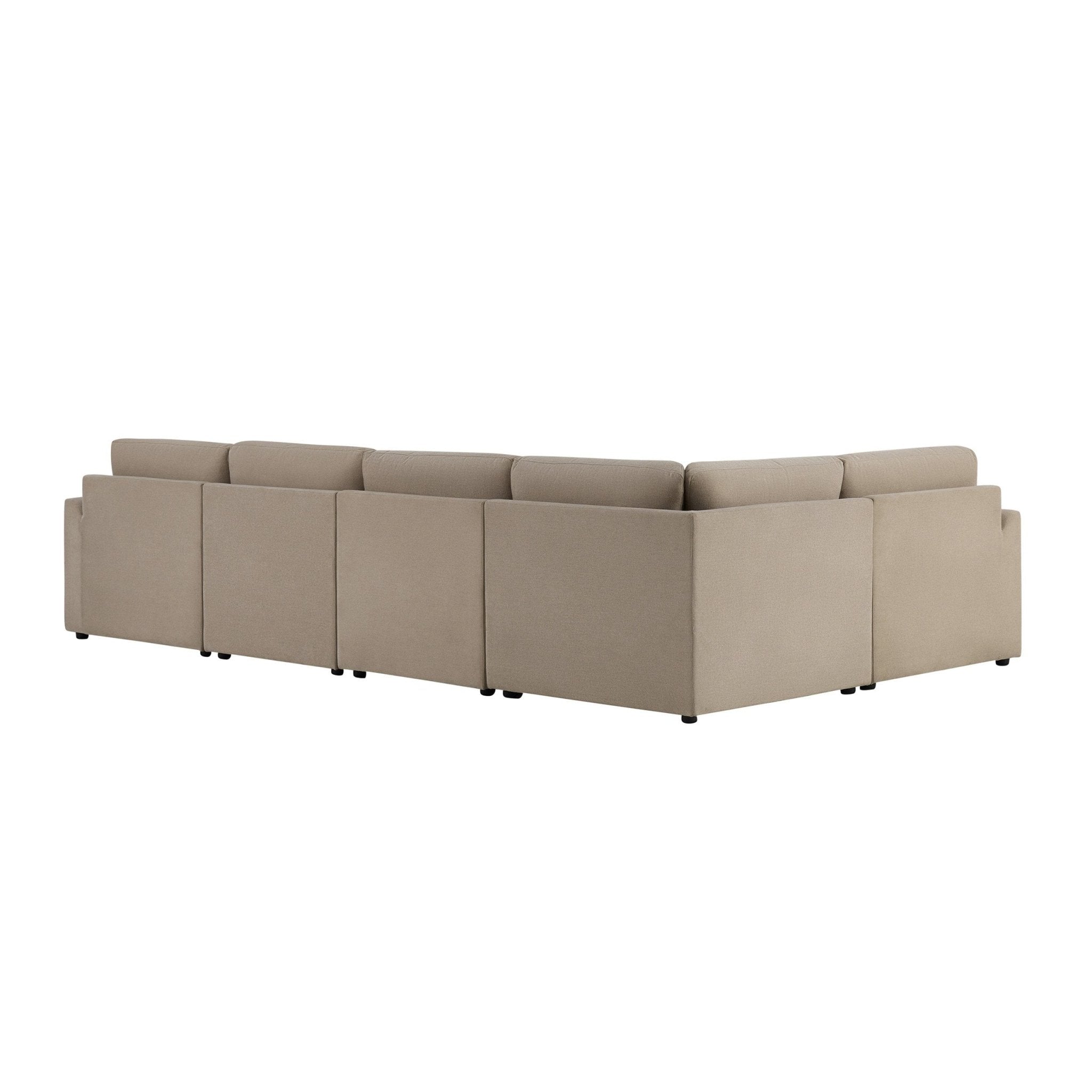 Dusklia - Miami Right Hand Large L-Shape Sofa - Chenille Oatmeal