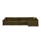 Dusklia - Miami Right Hand Large L-Shape Sofa - Chenille Olive