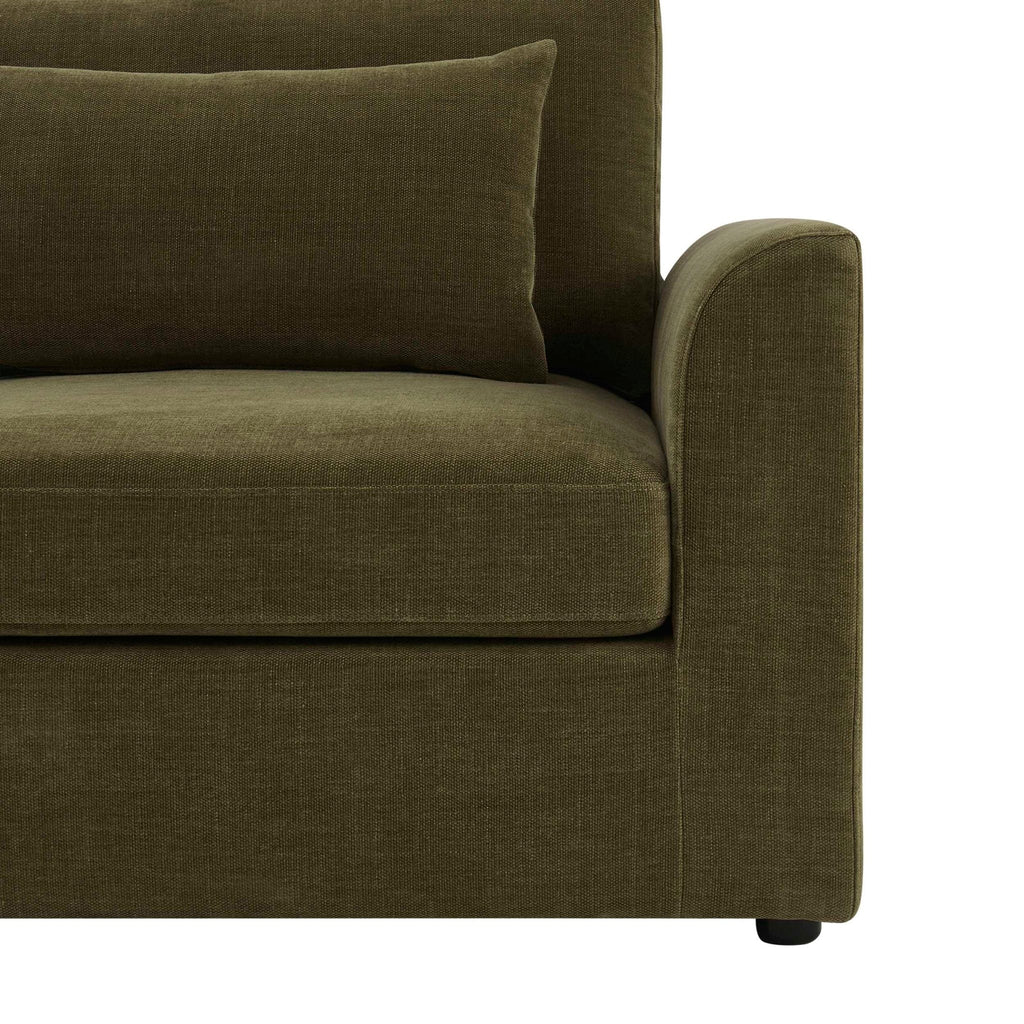 Dusklia - Miami Right Hand Large L-Shape Sofa - Chenille Olive