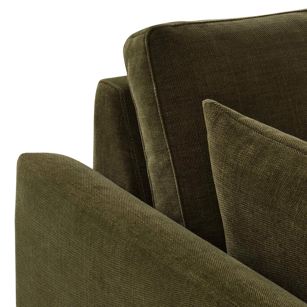 Dusklia - Miami Right Hand Large L-Shape Sofa - Chenille Olive