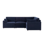Dusklia - Miami Right Hand Small L-Shape Sofa - Chenille Navy
