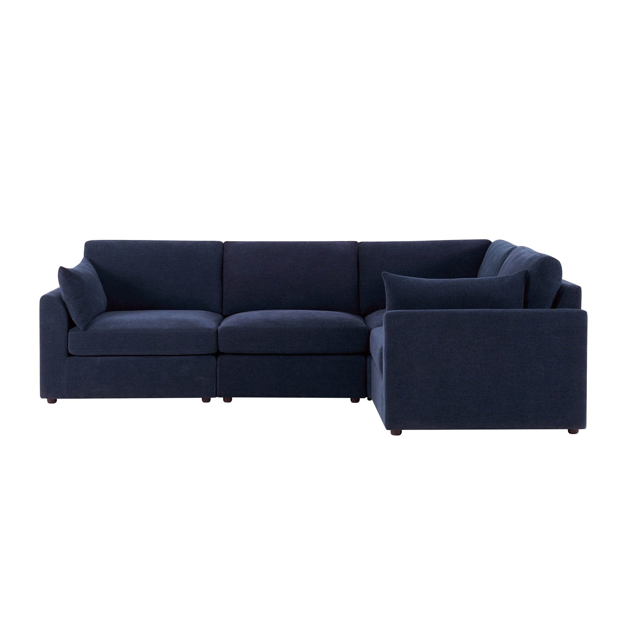 Dusklia - Miami Right Hand Small L-Shape Sofa - Chenille Navy