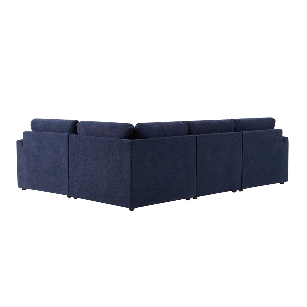 Dusklia - Miami Right Hand Small L-Shape Sofa - Chenille Navy
