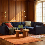 Dusklia - Miami Right Hand Small L-Shape Sofa - Chenille Navy