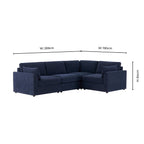 Dusklia - Miami Right Hand Small L-Shape Sofa - Chenille Navy