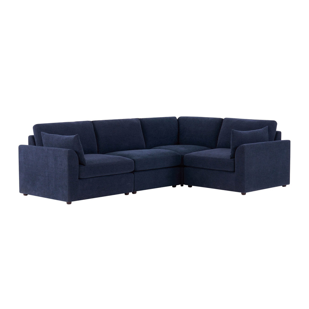 Dusklia - Miami Right Hand Small L-Shape Sofa - Chenille Navy