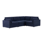 Dusklia - Miami Right Hand Small L-Shape Sofa - Chenille Navy