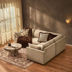 Dusklia - Miami Right Hand Small L-Shape Sofa - Chenille Oatmeal