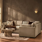 Dusklia - Miami Right Hand Small L-Shape Sofa - Chenille Oatmeal