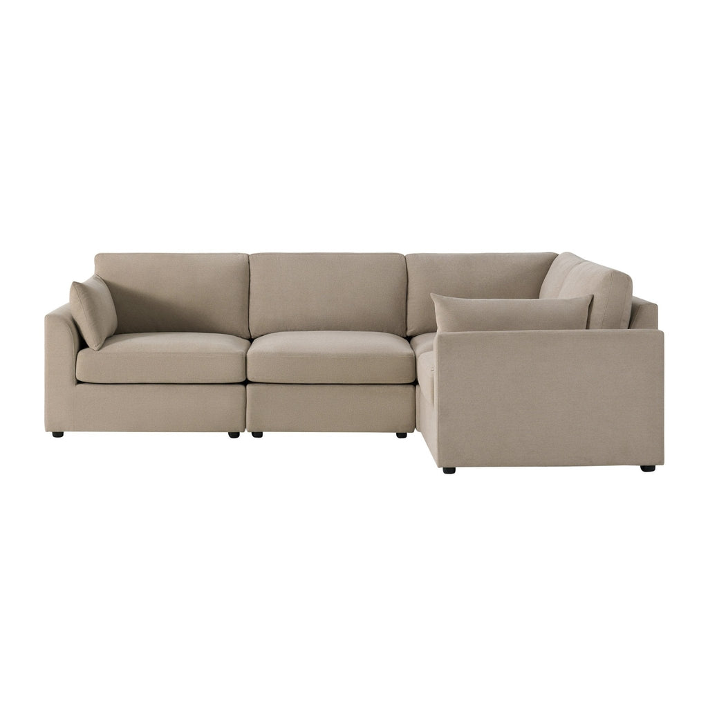 Dusklia - Miami Right Hand Small L-Shape Sofa - Chenille Oatmeal