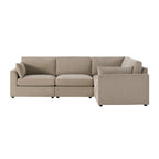 Dusklia - Miami Right Hand Small L-Shape Sofa - Chenille Oatmeal