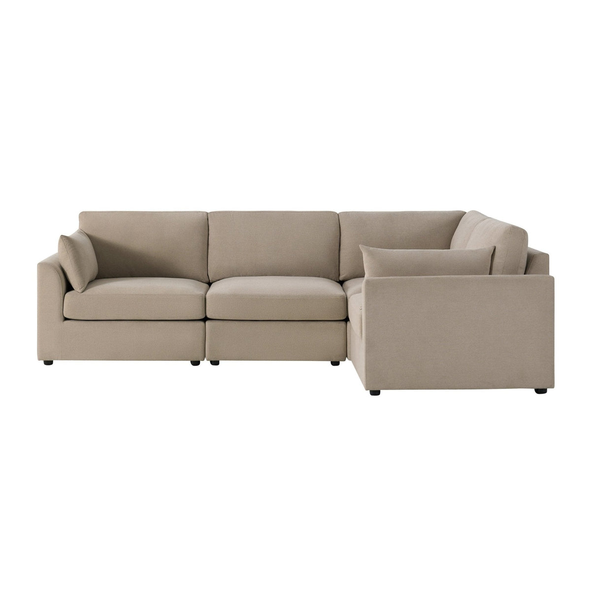 Dusklia - Miami Right Hand Small L-Shape Sofa - Chenille Oatmeal