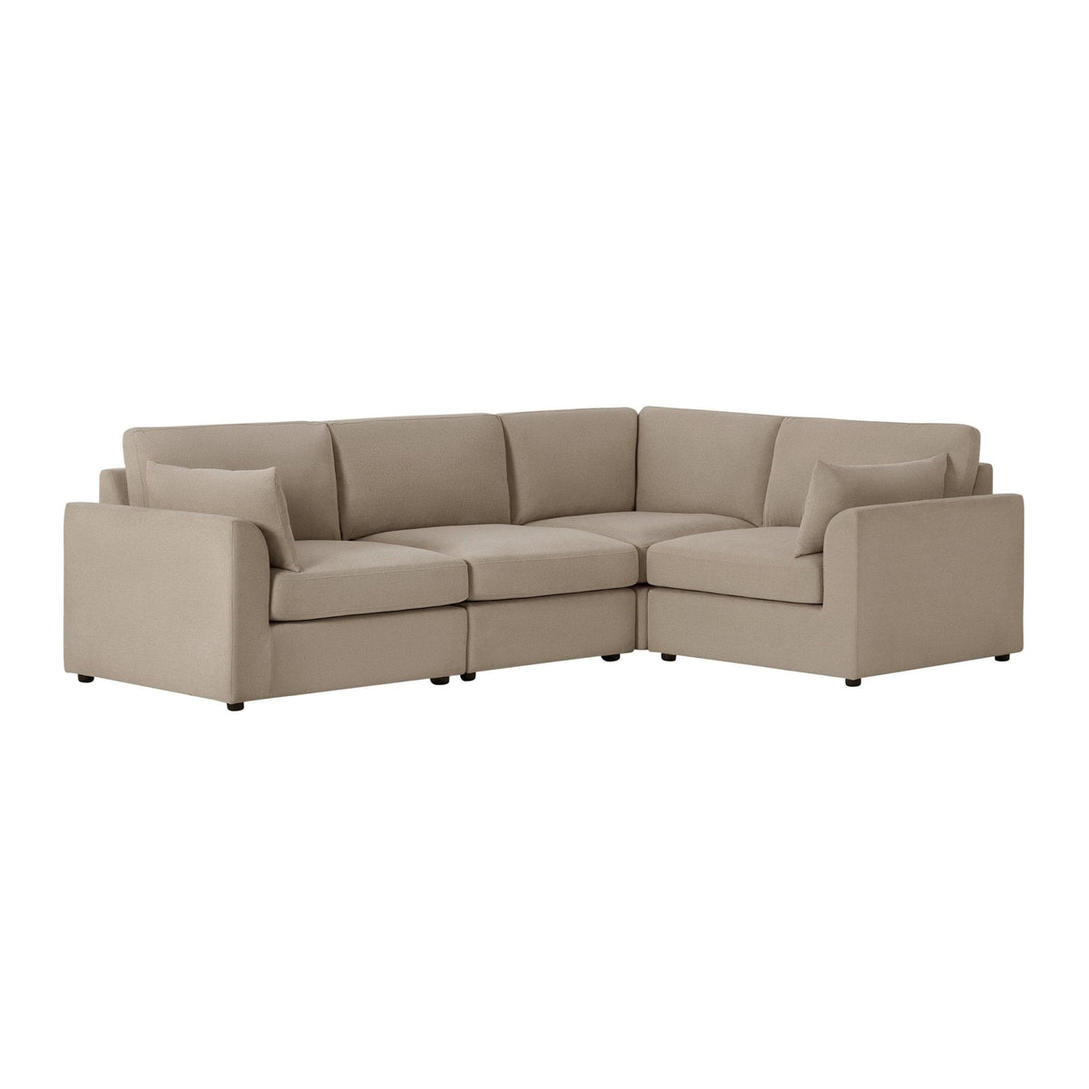 Dusklia - Miami Right Hand Small L-Shape Sofa - Chenille Oatmeal