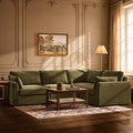 Dusklia - Miami Right Hand Small L-Shape Sofa - Chenille Olive