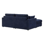 Dusklia - Miami Small Chaise Sofa - Chenille Navy