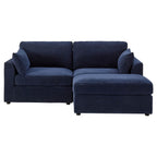 Dusklia - Miami Small Chaise Sofa - Chenille Navy