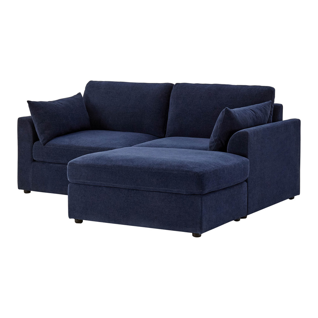 Dusklia - Miami Small Chaise Sofa - Chenille Navy