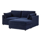 Dusklia - Miami Small Chaise Sofa - Chenille Navy