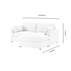 Dusklia - Miami Small Chaise Sofa - Chenille Oatmeal