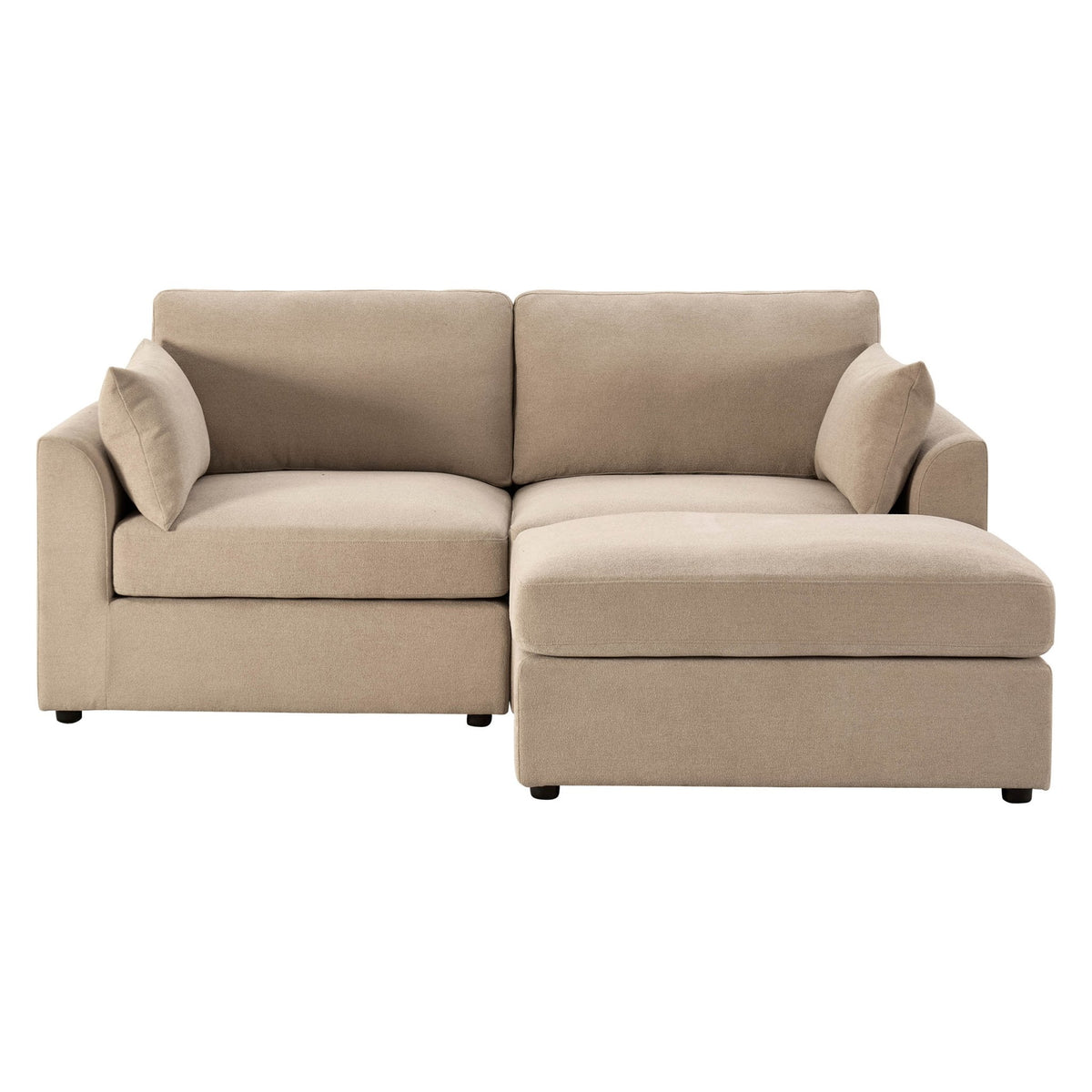 Dusklia - Miami Small Chaise Sofa - Chenille Oatmeal