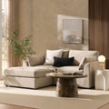 Dusklia - Miami Small Chaise Sofa - Chenille Oatmeal