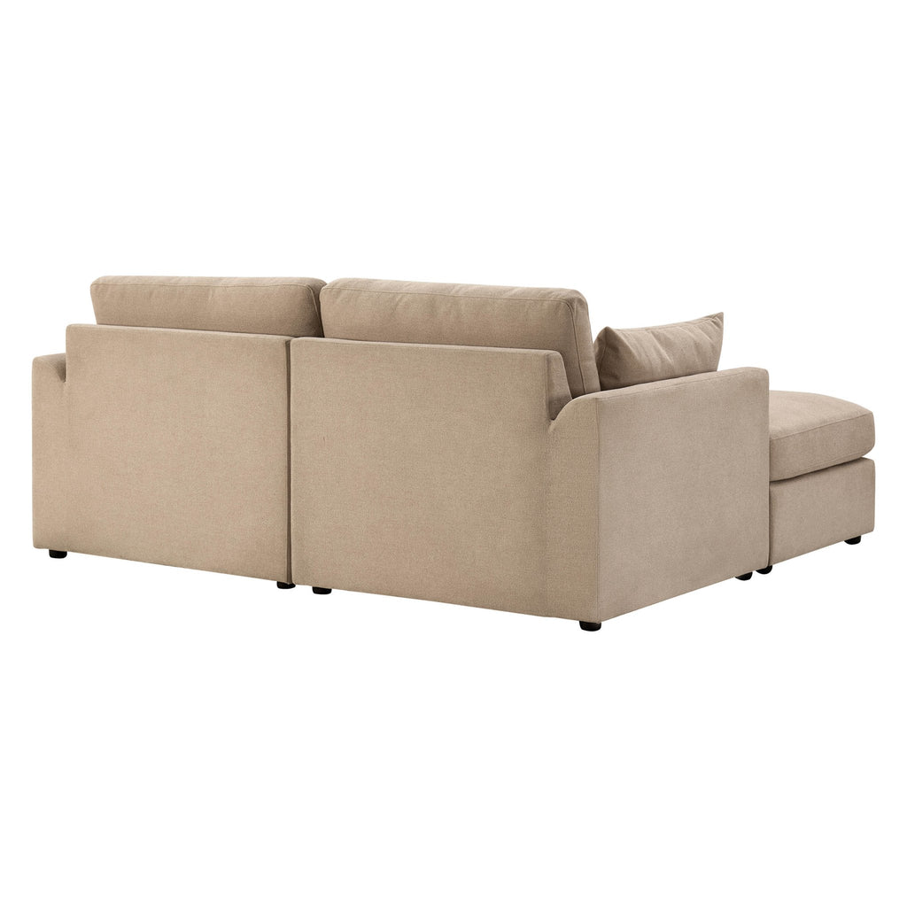 Dusklia - Miami Small Chaise Sofa - Chenille Oatmeal