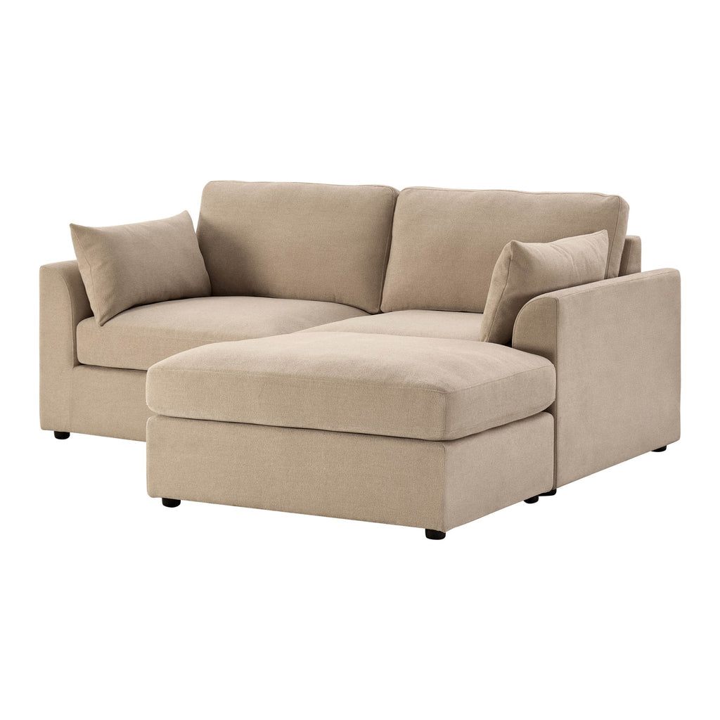 Dusklia - Miami Small Chaise Sofa - Chenille Oatmeal