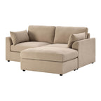 Dusklia - Miami Small Chaise Sofa - Chenille Oatmeal