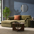 Dusklia - Miami Small Chaise Sofa - Chenille Olive