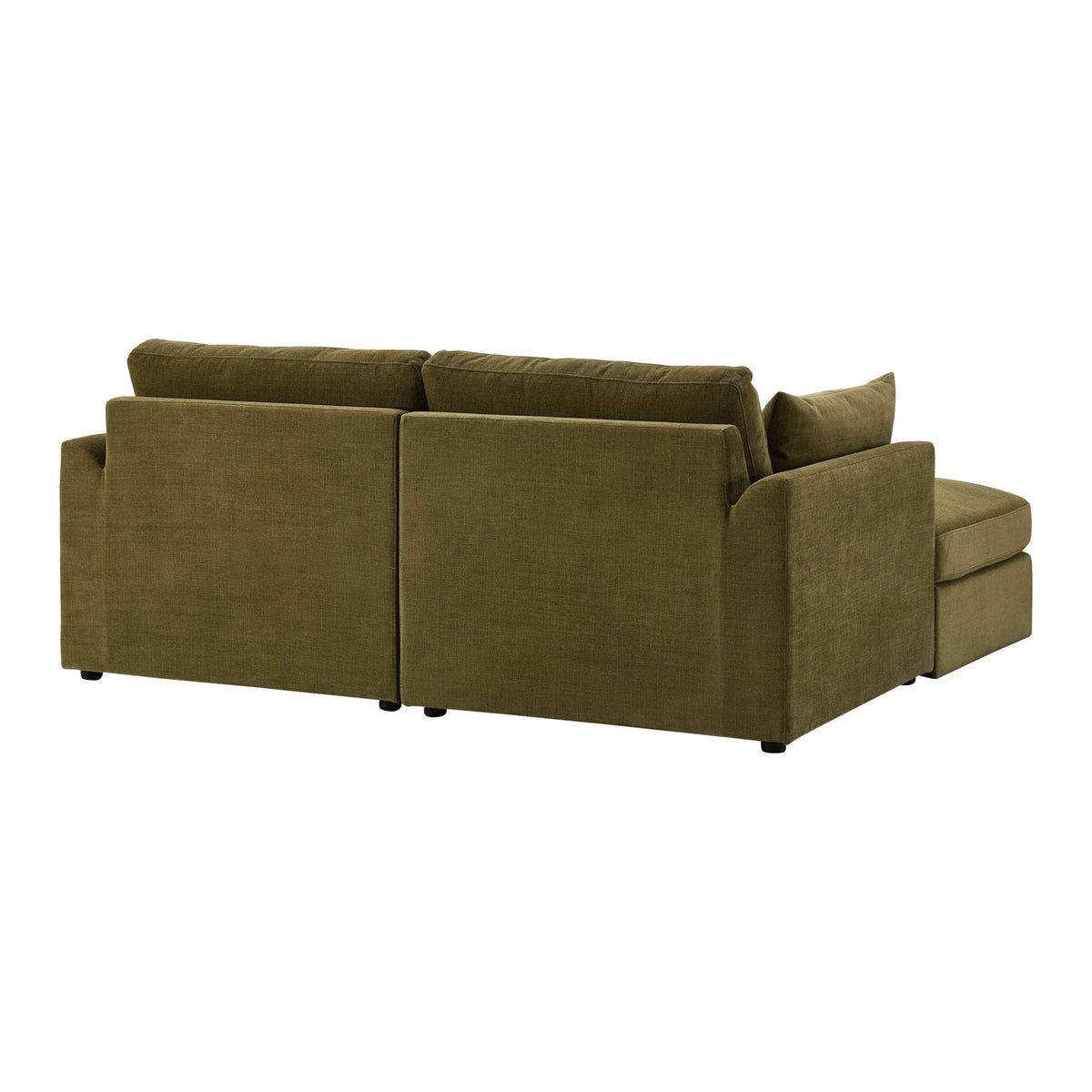 Dusklia - Miami Small Chaise Sofa - Chenille Olive